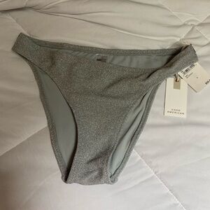 NWT Good American Better Bikini Bottom Silver Mismatch Bikini